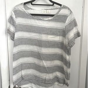 St. Tropez Striped Linen Short Sleeve Shirt